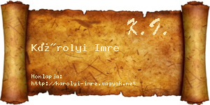 Károlyi Imre névjegykártya