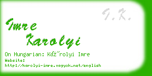 imre karolyi business card